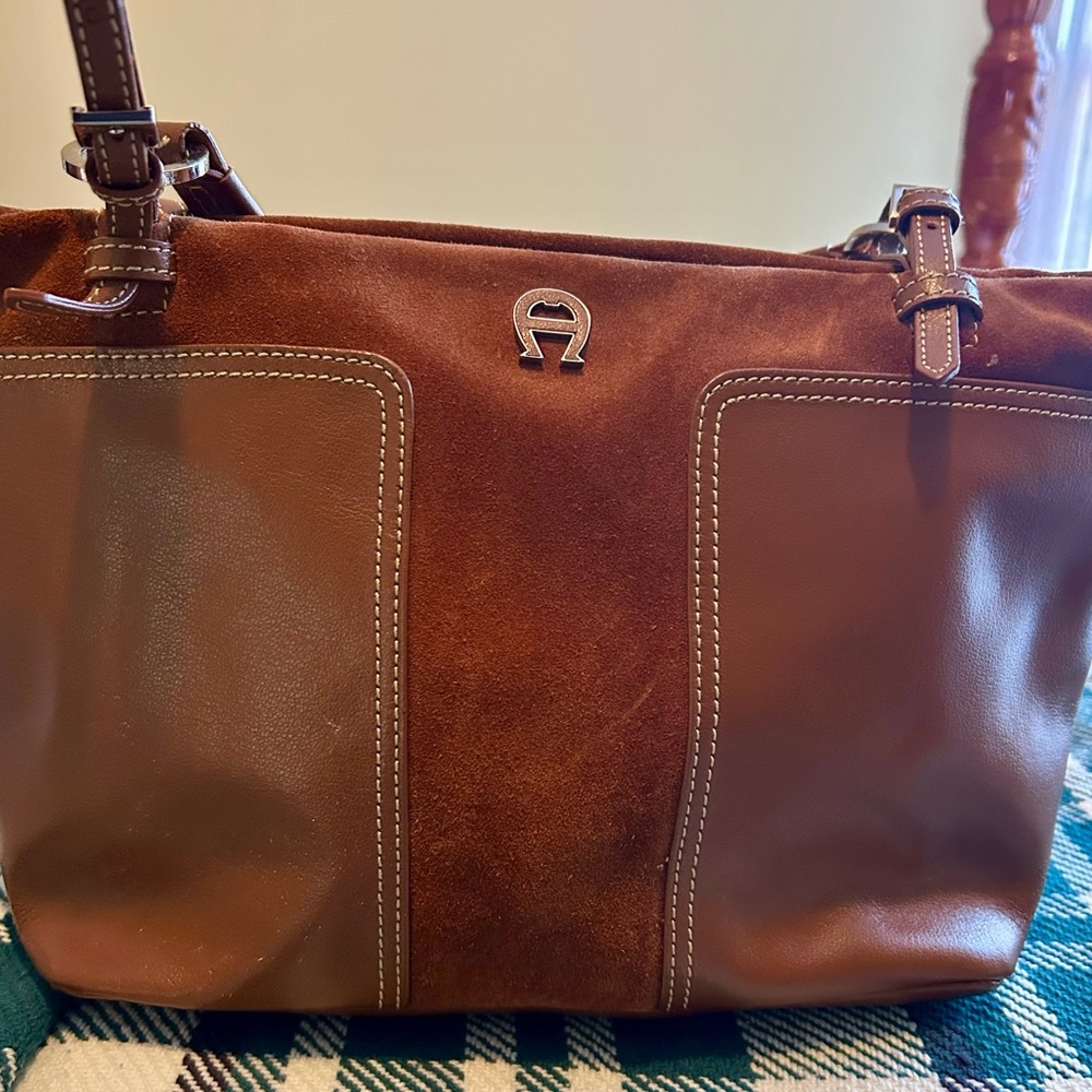 VINTAGE Etienne Aigner Leather& Suede  Shoulder Purse